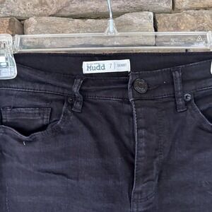 Mudd Black Skinny Jeans Distressed Raw Hem Juniors Size‎ 7